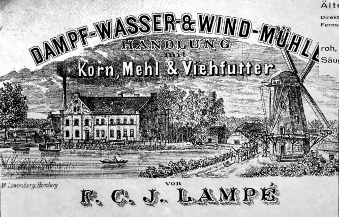 Kupferstich von der Eidelstedter Mühle am Ende des 19. Jahrhunderts